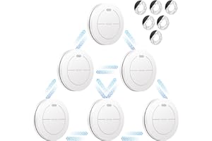SAFELIVEO Vernetzter Rauchmelder mit 10 Jahre Batterie, Stummschaltung und Test, Feuermelder vernetzt mit Keine blinkende LED im Standardzustand Rauchwarnmelder für Schlafzimmer, Keller und Lagerräume 6er Set
