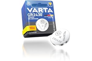 VARTA Piles Bouton CR2430, lot de 10, Power on Demand, Lithium, 3V, emballage sécurisé pour les enfants, pour les appareils Smart Home, clés de voiture et d'autres applications