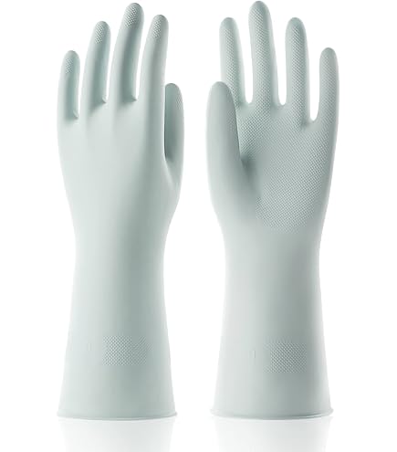 Cleanbear Latex-Free Dish Cleaning Gloves - Medium, 12 Inch, 3 Pairs (White, Green, Orange) - View #6