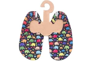 Slipstop Kinder Strandschuhe Anti Rutsch Ballett Schuhe Schwimmschuhe Urlaub Badeschuhe Yoga Pool für Mädchen Dilly hellgrün mit rosa Flamingos, Verschiedene Größen