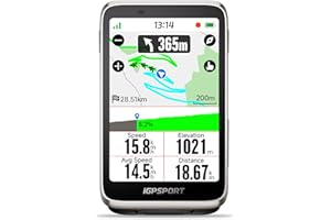 iGPSPORT BiNavi Fahrradcomputer Kabellos, 3,5'' Touch Screen Musiksteuerung Gruppenfahrten Bluetooth ANT+ GPS Fahrrad Navi Silber