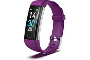 Atan Fitness Tracker with Heart Rate & Blood Oxygen Monitor – Smart Watch for Android & iOS, IP68 Waterproof, Sleep & Stress Tracking, Multi-Sport Mode, Step Counter, 7-Day Battery Life (Purple)