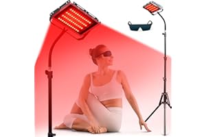 ROEDAX-HAO Red Light Therapy for Body, Red Infrared Light Therapy Lamps with Stand, Led 660nm Red Light-Therapy& 850nm Infrared Light Device with Eyes Protection
