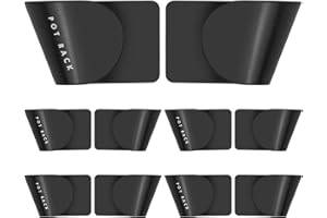 Winfred 5 Paia Supporto per Coperchio di Pentola a Parete, Rack per Appendere Coperchi di Pentole Supporto Autoadesivo Senza Punzonatura Utensile Pratico Cucina (Nero)