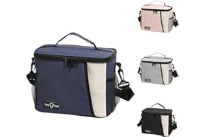 BRYN Borsa Termica Porta Pranzo, 8.7L Borsa Frigo Pranzo Ufficio, Borsa Pranzo per Lavoro, Scuola, Viaggio, Campeggio, Picnic, Mare（Blu）