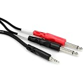 Hosa 3.5 mm. TRS (M) - Dual 1/4 in&ccedil; TS (M) Stereo Breakout Kablo 90 cm (CMP-153)