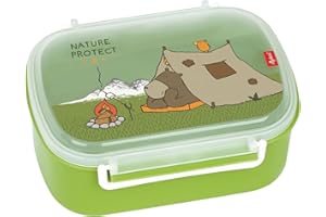 Sigikid 24780 Fiambrera Forest Grizzly, sin bisfenol A para niños y niñas, Recomendada a Partir de 2 años, Color Verde