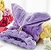Bath Towel Hair Dry Hat Cap Hair Drying Towel Lady Bath Tool Rabbit Purple