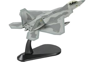 NUOTIE F22 Raptor 03049 - Modellino in metallo pressofuso in scala 1:100, modello in lega di aeroplano da combattimento stealth, con supporto, per collezioni militari per adulti o regalo (FF 03049)