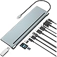 USB C Docking Station,USB C hub,Triple Monitor USB Type C to DP HDMI VGA Adapter, 12 in 1 USB-C Hub, Laptop Docking Station Multiport USB 3.0 SD/TF Audio for Dell/Surface/HP/Lenovo Laptops