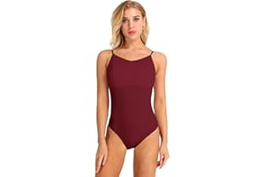 Doomiva Femme Justaucorps de Ballet Danse Gymnastique Léotard de Ballet Classique Bretelles Combinaison de Dance Classique Fille Adulte Femme XS-XL