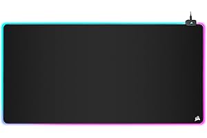 Corsair MM700 RGB Extended 3XL Alfombrilla de Ratón para Juegos con Superficie de Tela - Superficie de 1220 × 610 mm - Iluminación RGB de 360° y Tres Zonas - Hub USB con Dos Puertos - Negro