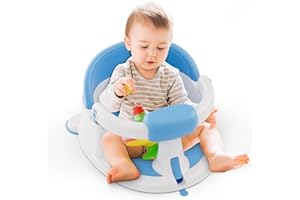 GOTOF Baby Bath Seat for Babies: Non-Slip Infant Bathtub Chair with Suction Cups, Safe & Comfortable Baby Bath Support, Ideal for Sitting Up, Easy to Clean, Stable Design, Grey (6-12 Months)