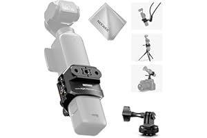 NEEWER Pocket 3 Käfig Kompatibel mit DJI Osmo Pocket 3 & Creator Combo Zubehör, Gimbal Videoaufnahme Erweiterung Rig mit Action Camera Adapter, 1/4" Gewinde, Cold Shoe, Reinigungstuch, AC009