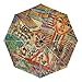 Produktbild baihuishop Vintage Ägypten Art Pharao winddicht Regenschirme Auto Open Close 3 Falten, der Golf Starke Haltbarer Kompakte Reise Regenschirm UV-Schutz Tragbar Leicht einfach tragen und & rutschfester Griff