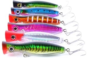 GudGmtoy Floating Lure Popper Bait Topwater Fishing Lures Large Popper for Bass, Tuna, Seabass, Pike, Perch, Muskie