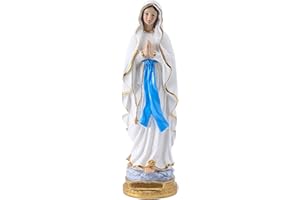 QIANLING Estatua de la Virgen María de Lourdes, estatuas católicas de la Virgen María de 20,7 cm, Regalo católico, Figuras de Resina de Virgen María, adecuadas para decoración Religiosa y del hogar