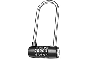 ORIA Candados Combinación de 5 Dígitos, Candado de Seguridad Largo, Cerraduras de Equipaje Reiniciable, Impermeable & Antióxido, Perfecto para Puerta de Verja, Caja de Herramientas, Cerca, etc