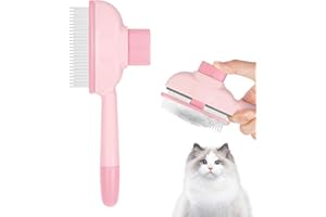 OFFCUP Peigne pour Chats, Peignes Autonettoyant pour Chats, Peigne de Toilettage Peignes D'Épilation pour Animaux de Compagnie avec Libération Bouton Enlever les Poils Morts (Rose)