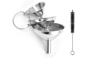 Maotrade 3 Pezzi Imbuto Cucina Piccolo Mini Imbuto Acciaio Inox 5,7/7/9 cm Imbuto Filtro da Cucina, per La Cottura Oli Essenziali Riempimento Trasferimento Liquidi