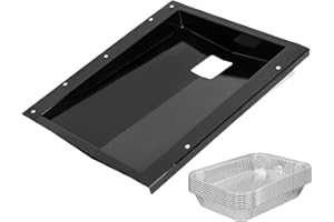 PETKAO 69803 Abtropfschale mit 6415 Aluminiumfolien-Fettschaleneinlagen für Weber Spirit 200 SER (mit "Up Front"-Steuerung), Weber Spirit E210 S210 E215 E220 S220, E210 Classic Parts Weber Grill Fettschale