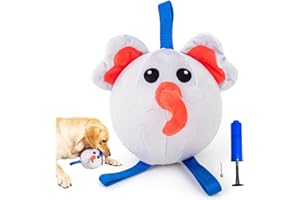 CIIVURR Hundespielzeug Ball Intelligenz mit Quietschen, 6-Inch Hundefußball mit Griff Knitterpapier, Hundeball Unzerstörbar Intelligenzspielzeug, Geeignet für kleine & Mittlere Hunde (Elefant)