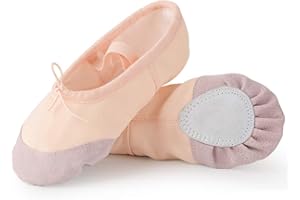 Soudittur Chaussure de Ballet Classique Ballerine Fille Toile Chaussures de Danse Pilates Gymnastique Split Plate Ballet Doux Chaussons pour Femmes EU 21-44
