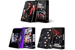 SAMSHINE Kpop Ateez Lomo Cards Outlaw Lot de 165 cartes photo Ateez Limitless Ateez The World EP.FIN WILL Cartes Ateez Mini Photo Cards Kpop Merch Ateez Photocard Set pour fans (3boxes-1)