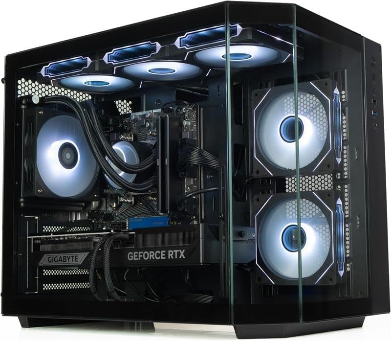 ionz Gaming PC - Desktop Computer, Ryzen 7 5800X, NVIDIA RTX 5060 Ti, 16GB RAM, 120mm AIO Liquid Cooler, 1TB NVMe SSD, 600W 80+ PSU, WiFi, Windows 11, Apex Black
