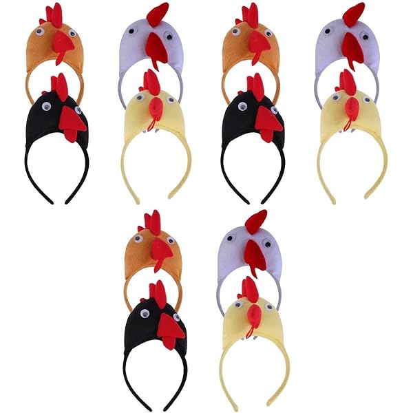 TOPPERFUN 5x Maskerade-Kopfschmuck Stirnbänder - Süße Hahn Plüsch Party Accessoires Für Halloween