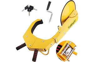 TURNART Radschlossklemme Verstellbare Anti-Diebstahl-Schlossklemme Kofferraumreifenklaue für Parken Auto LKW RV (Upgrade - mit Nabenkappe (Groß)