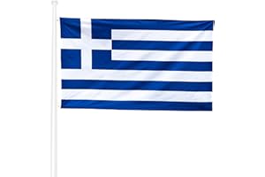 Bandera KliKil Grecia 90x150cm - Tejido para exteriores 150x90cm resistente a la intemperie con 2 ojales de metal. Greece Flag Decoraciones de jardín