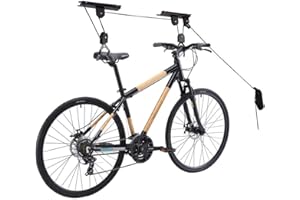 HOME COMPOSER Fahrradaufhängung Decken bis 45kg, Fahrradhalterung Deckenlift mit Notfallbremsmechanik für Fahrrädern und Ebike