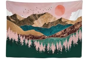 Ulticool - Wandteppich Dekoration Wohnung - Natur Sonne Berge Wald Bohemian Hippie - 200 x 150 cm groß - Wandtuch Tapestry Wandbehänge - Accessoires für Schlafzimmer Wohnzimmer Kinderzimmer
