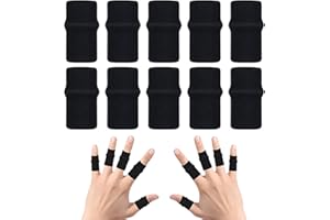 LACHT Protege doigt,10 Pièces Protège Doigts Elastiques Protège Doigts Soutien de Compression Bandages de Doigt pour Soulager la Douleur Arthrite