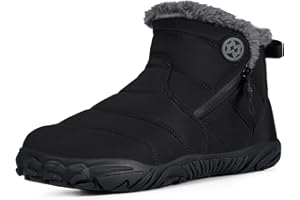 Eagsouni Barfußschuhe Gefüttert Herren Winterschuhe Warm Damen Winterstiefel Wasserdicht Schneestiefel Winter