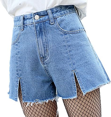 ZXQZ Women's Denim Shorts Wide Leg Denim Shorts In Summer High Waist Retro Shorts Women's jeans (Color : Light blue, Size : 26)