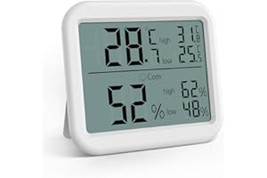 BRIFIT Criacr Room Thermometer, Digital Thermometer Hygrometer, Indoor Monitor Temperature Humidity Meter with Large Screen, Max/Min Records for Room, Home, Office, Nursery, Christmas