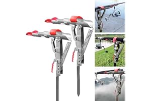 Shackcom Améliorer 1 Pair Support pour Canne à Pêche Automatique en Acier Inoxydable Réglable Sensible Ultraléger Portable Accessoire Fixation Sport Loisir Fishing Rod Holder pour Pêche