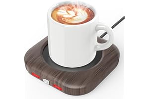 HOMEASY Calentador de Tazas 3 Temperaturas, Calienta Tazas Calentador Leche Electrico Plato Calefactor Seguro e Impermeable para Café Té y Velas, Apagado Automático