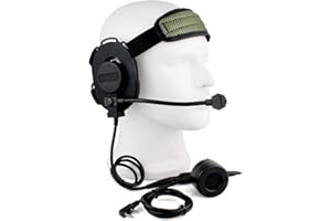 Buwico HD01 Z Tactical Bowman Elite II - Auricolare a 2 pin con PTT stile U94, per radio bidirezionali Kenwood, Baofeng, Woxun, Puxing, Walkie talkie