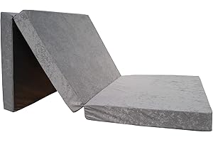 Natalia Spzoo materac składany 195 x 65 x 8 cm na podłogę dostawka dla gości piankowy do auta ze zdejmowanym pokrowcem (Szary 1008)