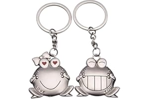 ODETOJOY 1 paire de porte-clés en acier argenté pour couple avec inscription « I Love You » et porte-clés pour petit ami, petite amie, cadeau pour mari et femme