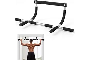 ZENO Pull Up Bar | Pull Up Bar for Doorway | Chin Up Bar with Padded Handles | Door Mounted Bar for Pull Ups | No Drilling Required | Black & Grey