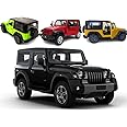 Cube Play Mahindhra Thar Hardtop Diecast Toy Car with Openable Doors 1:36 Scale - Multicolor (Random Colors,Pack of 1) (Black)