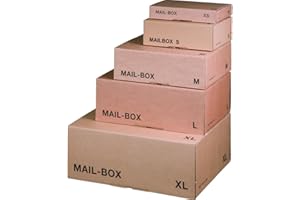 karton-billiger Mail-Box Versandschachtel, XS, S, M, L, XL in 3 Farben, 20Stück (XL - 460x333x174mm, braun)