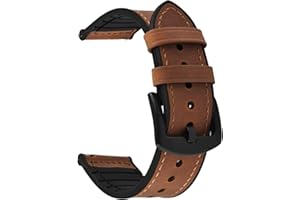 Fullmosa 20mm Correa Reloj Cuero y Silicona,Pulsera Reloj Híbridas de para Garmin Vivoactive 5/3 40mm/3/3 Music,Garmin Venu/2 Plus;Samsung Galaxy Watch FE 40mm/7/6/5/4/3