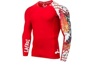 LAFROI Men's Long Sleeve UPF 50+ Baselayer Skins Performance Fit Compression Rash Guard-CLYYB