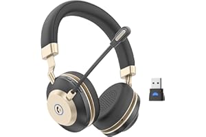 Earbay Wireless Headset, Headphones with Microphone Noise Canceling & 45H Work Time, V5.3 Bluetooth Headset with Mic Mute & USB Dongle for PC Computer Phone Office Call Teams Zoom Meetings Work