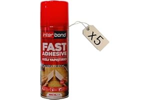 Interbond Aktivator Spray Aushärtungsbeschleuinger 5 Stück 200ml für Sekundenkleber - Aerosol Sprühdose Extra Stark für Schnelles Aushärten von Alleskleber, Stoffkleber, Holzkleber - Sofortige Haftung